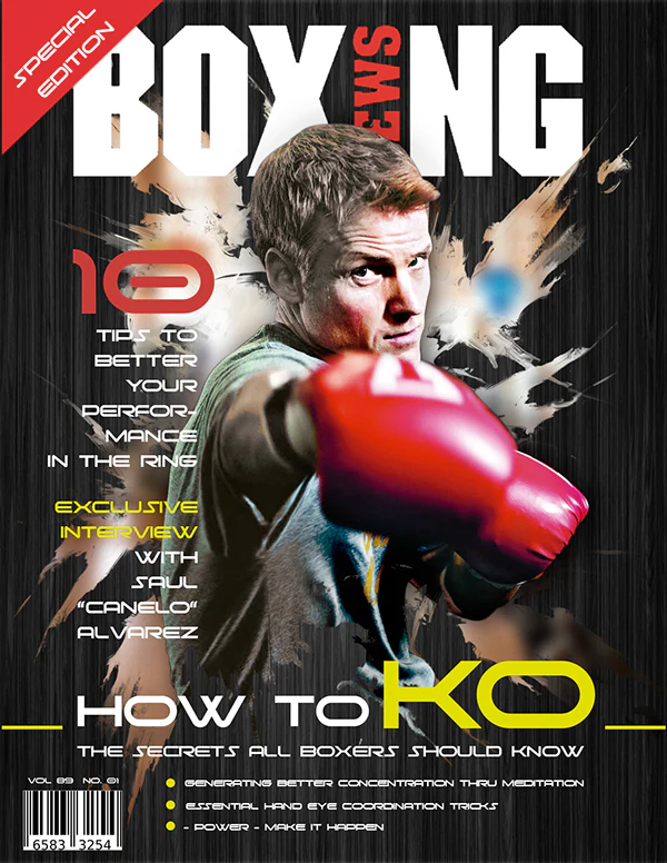 Boxing magazine cover design