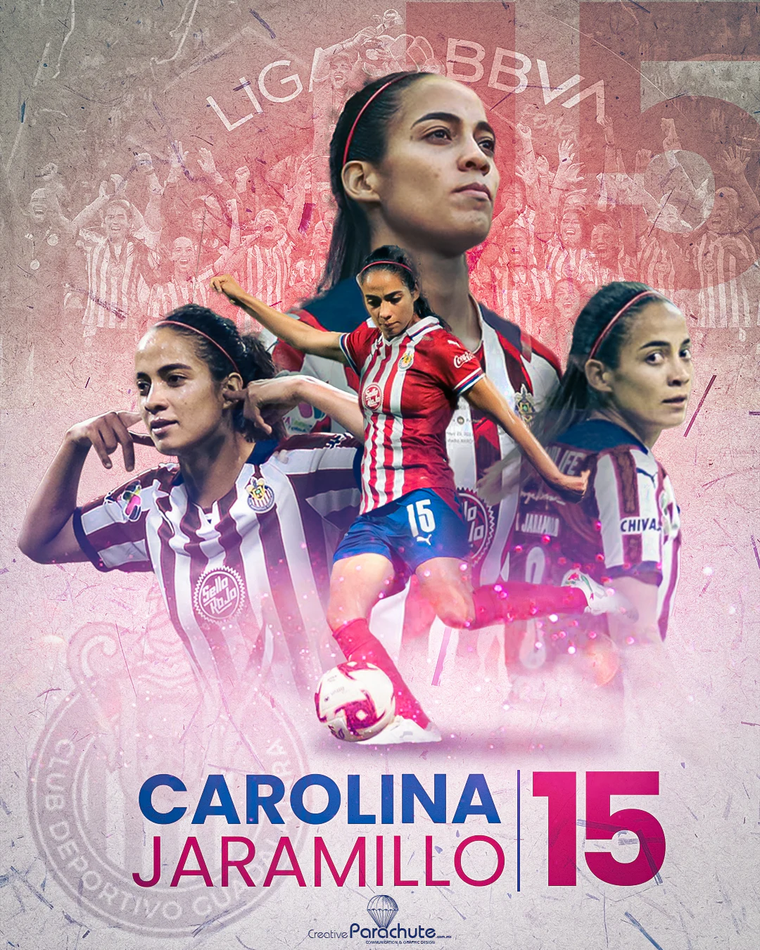 Sports poster for football player Carolina Jaramillo