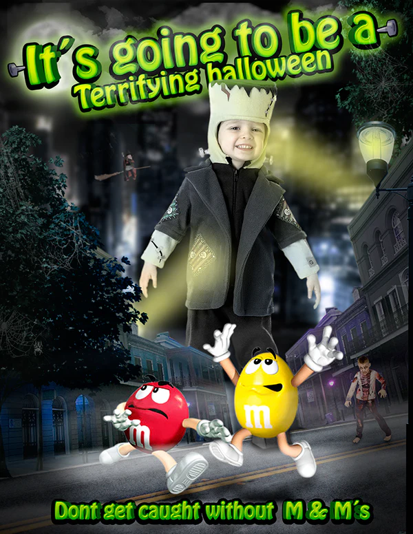 Halloween campaign featuring M&M's characters