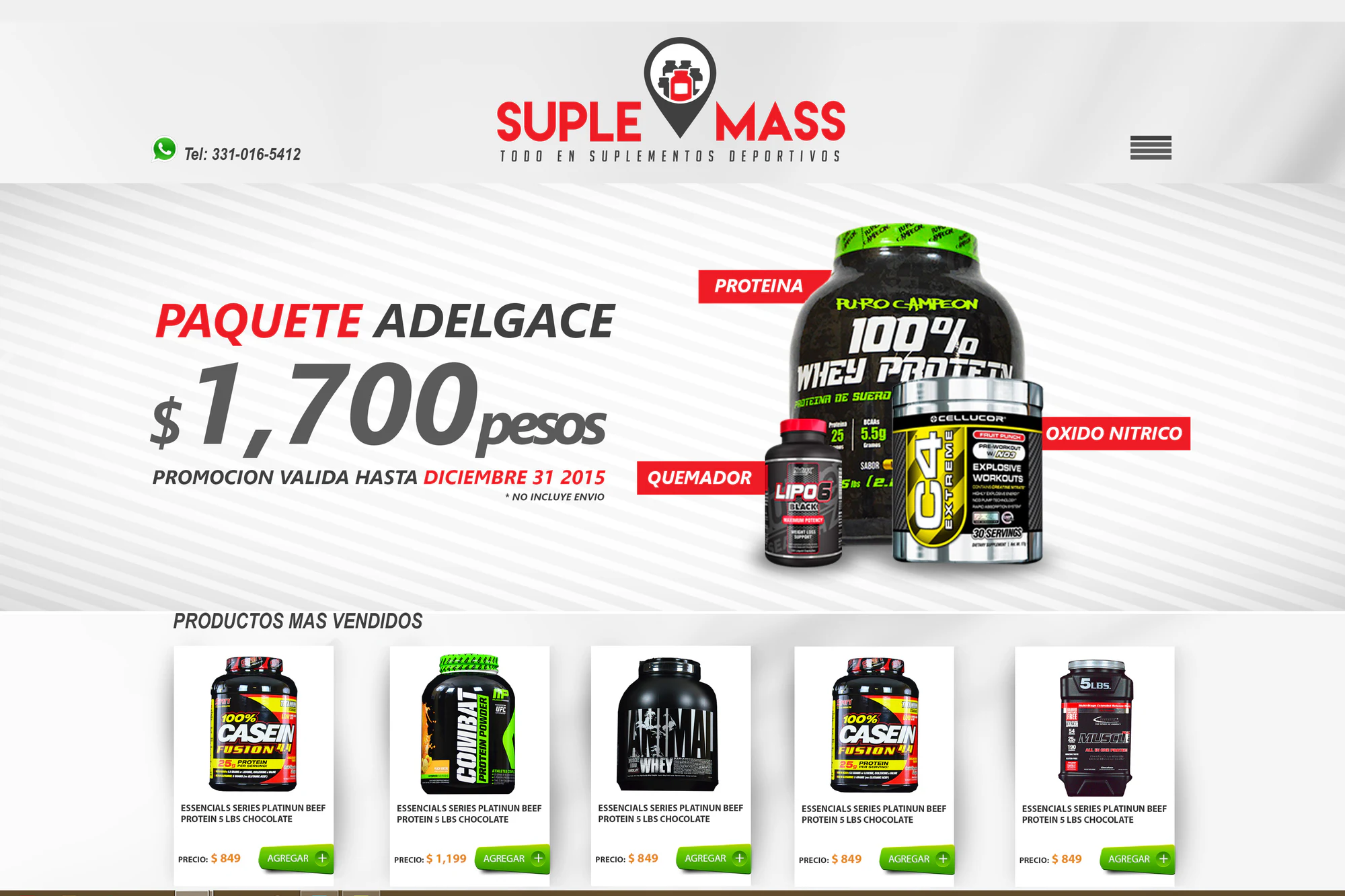 E-commerce promotion for fitness supplements