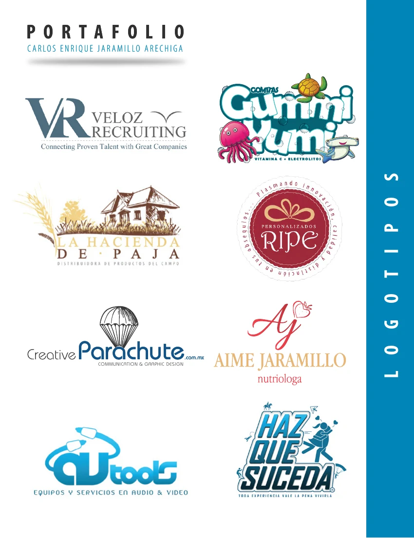 A selection of logo identities designed by Carlos Jaramillo